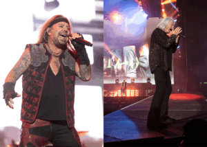 LEFT PHOTO: Motley Crue Sweden Rock Festival, Solvesborg, Sweden - 07 Jun 2023 RIGHT PHOTO: Def Leppard In Concert, San Diego, California, USA - 30 Aug 2024