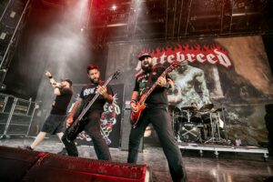 Hatebreed performing at DTE Energy Music Theatre, Clarkston, MI Hatebreed - Jamey Jasta, Chris Beattie, Frank Novinec in concert, DTE Energy Music Theatre, Clarkston, USA - 19 Sep 2021