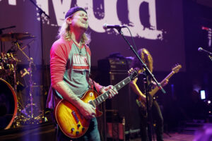 Wes Scantlin of Puddle of Mudd performs on Friday, April 7, 2023, at the Piazza in Aurora, Ill. Puddle of Mudd in concert at at the Piazza, Aurora, Illinois, USA - 07 Apr 2023