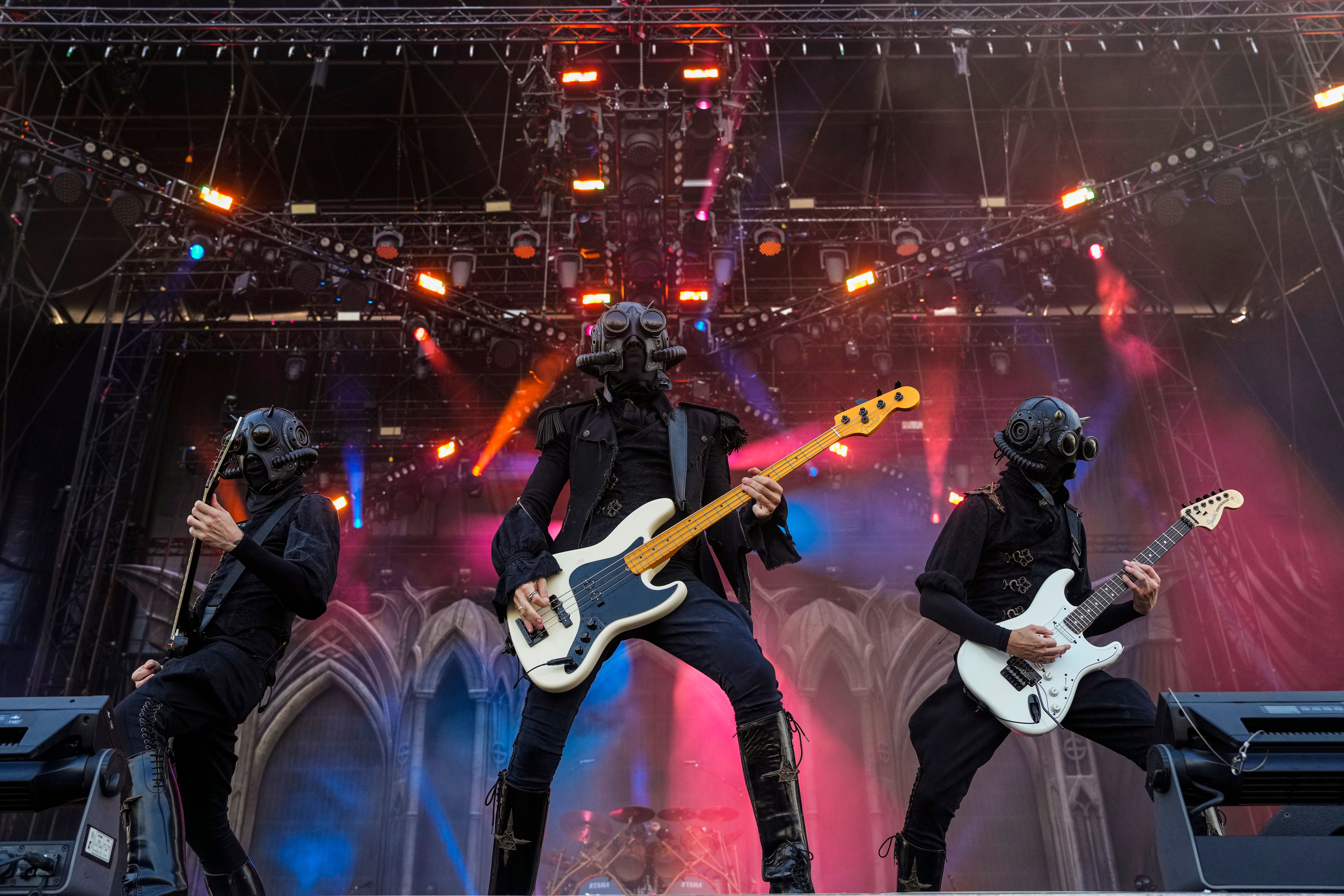 Members of Swedish music band Ghost perform on stage during their concert as part of the Primavera Sound Music Festival held in Barcelona, Spain, 01 June 2023. Primavera Sound Music Festival in Barcelona, Spain - 01 Jun 2023