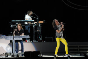 August 11, 2023, Dallas, Texas, United States: Kelly Hansen, Member of the American rock band Foreigner performs on stage as part of their The Historic Farewell Tour at the Dos Equis Pavilion on Friday August 11, 2023 in Dallas, Texas, United States. (Photo by Javier Vicencio / Eyepix Group) Foreigner 'The Historic Farewell Tour' Concert, Dallas, Texas, United States - 11 Aug 2023