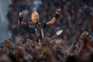 James Hetfield of Metallica music band performs on stage during their concert in Madrid, Spain, 12 July 2024. Metallica concert in Madrid, Spain - 12 Jul 2024