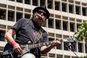 NEIL YOUNG performs at Grand Park in support of Senator Sanders (I-VT) 'Fighting Oligarchy' tour stop in Los Angeles. Neil Young Plays at 'Fighting Oligarchy' Los Angeles Rally, California, u.s - 12 Apr 2025