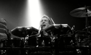 Midnight Oil - Rob Hirst, Drums + Vocals Midnight Oil in concert at The Eventim Apollo Hammersmith, London, UK - 23 Jul 2017