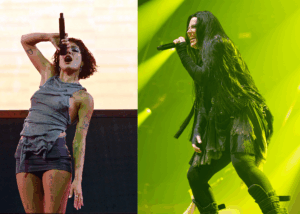 LEFT PHOTO: American singer Halsey seen performing live at the Primavera Sound Porto at Parque da Cidade RIGHT PHOTO: Vocalist Amy Lee of rock band Evanescence performing in concert at The O2, London.