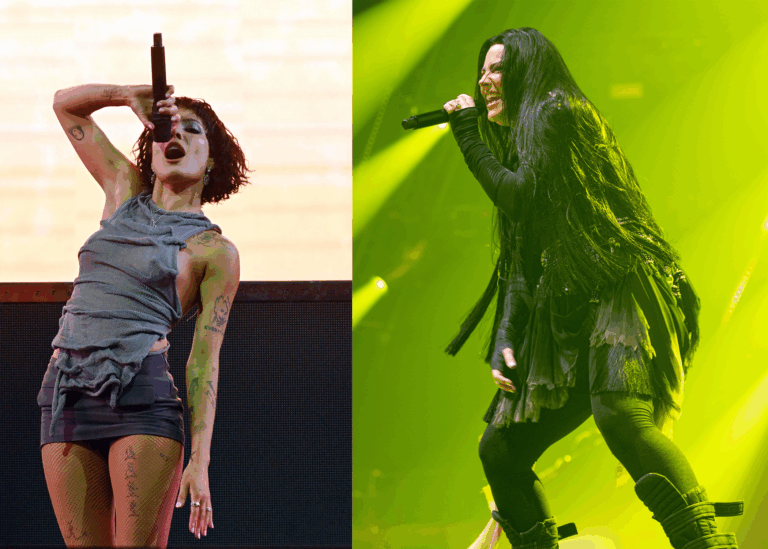 LEFT PHOTO: American singer Halsey seen performing live at the Primavera Sound Porto at Parque da Cidade RIGHT PHOTO: Vocalist Amy Lee of rock band Evanescence performing in concert at The O2, London.