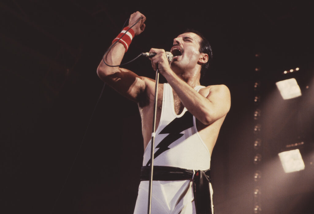 Freddie Mercury Queen in concert at Wembley, London, UK - Sep 1984