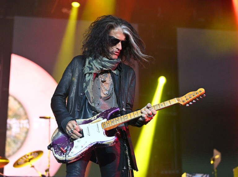 Hollywood Vampires perform at the Scarborough open air Theatre , on Wed 5th July 2023 . pictured Joe Perry Hollywood Vampires in concert, Scarborough, UK - 05 Jul 2023