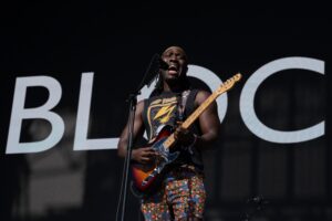Kele Okereke from Bloc Party performs at the Other Stage at Glastonbury 2024 festival on day 4 Glastonbury Festival, Day 4, UK - 29 Jun 2024