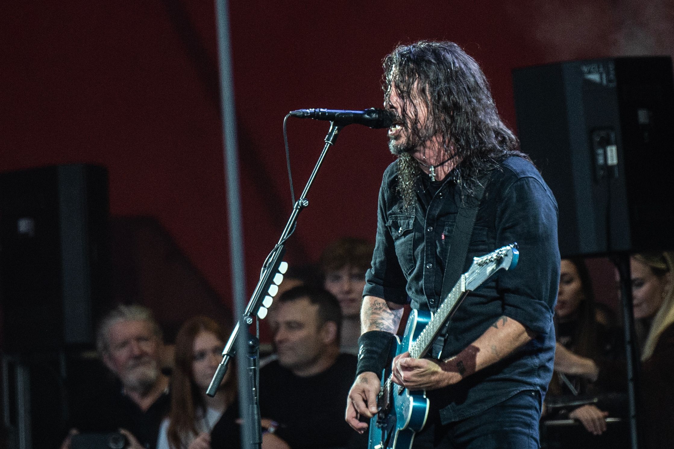 Dave Grohl from the US rock band 'Foo Fighters' performs at the Roskilde Music Festival, in Roskilde, Denmark, 05 July 2024. The Roskilde Festival takes place from 29 June to 06 July. 2024 Roskilde Festival, Denmark - 05 Jul 2024
