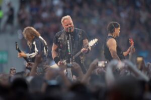 James Hetfield of Metallica performs with band members on stage during their concert in Madrid, Spain, 12 July 2024. Metallica concert in Madrid, Spain - 12 Jul 2024