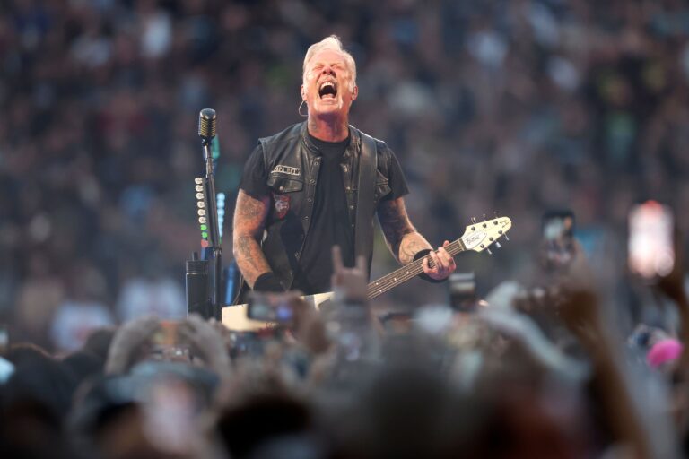 James Hetfield of Metallica music band performs on stage during their concert in Madrid, Spain, 12 July 2024. Metallica concert in Madrid, Spain - 12 Jul 2024