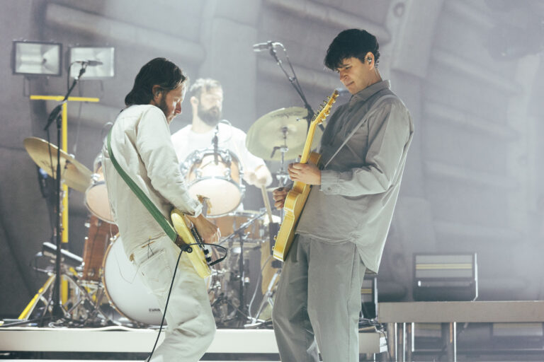 Colin Killalea, Chris Tomson, Ezra Koenig of Vampire Weekend Vampire Weekend in concert at O2 Academy Brixton, London, UK - 10 Dec 2024