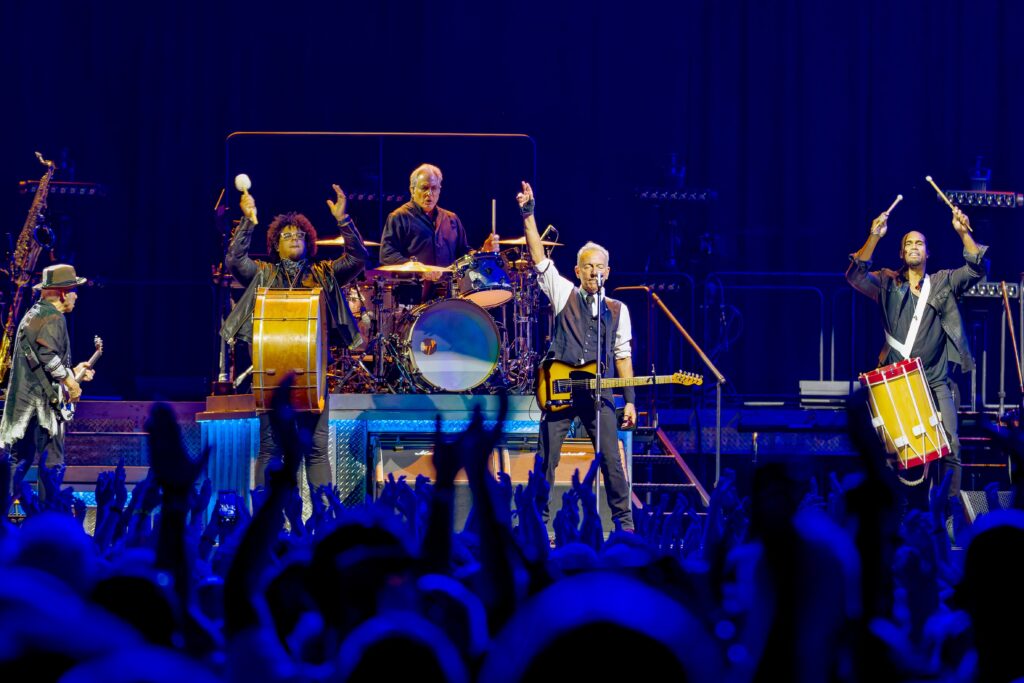 Bruce Springsteen Opens The Land Of Hope And Dreams Tour In Manchester, United Kingdom - 14 May 2025 BRUCE SPRINGSTEEN and the E Street Band perform onstage during the opening night of The Land of Hope and Dreams Tour at Co-op Live Arena on May 14, 2025, in Manchester, England. The 2025 tour is SPRINGSTEEN's first major European run since 2023 and features classic hits alongside material from his recent albums. The show took place at the UK's newest and largest indoor arena. Bruce Springsteen Opens The Land Of Hope And Dreams Tour In Manchester, United Kingdom - 14 May 2025