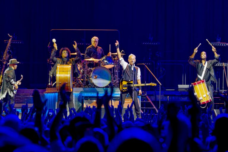 BRUCE SPRINGSTEEN and the E Street Band perform onstage during the opening night of The Land of Hope and Dreams Tour at Co-op Live Arena on May 14, 2025, in Manchester, England. The 2025 tour is SPRINGSTEEN's first major European run since 2023 and features classic hits alongside material from his recent albums. The show took place at the UK's newest and largest indoor arena. Bruce Springsteen Opens The Land Of Hope And Dreams Tour In Manchester, United Kingdom - 14 May 2025