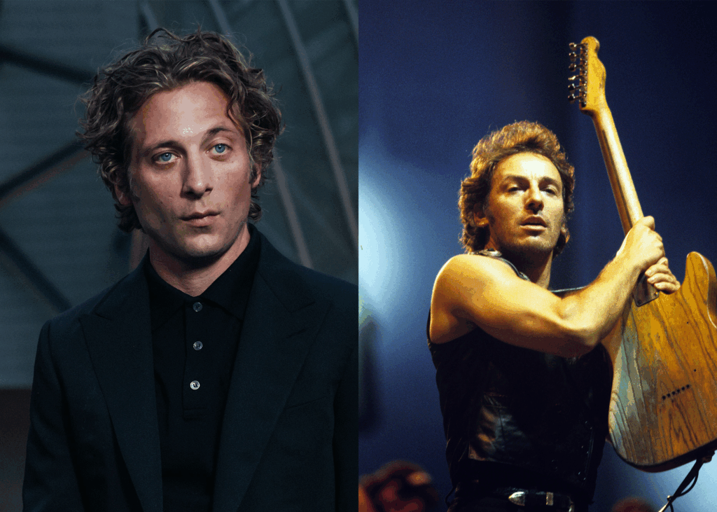 brucebiopic LEFT PHOTO: Jeremy Allen White, The Prelude to the Olympics 2024, Fondation Louis Vuitton, Paris, Île-de-France, France - 25 Jul 2024 RIGHT PHOTO: Bruce Springsteen