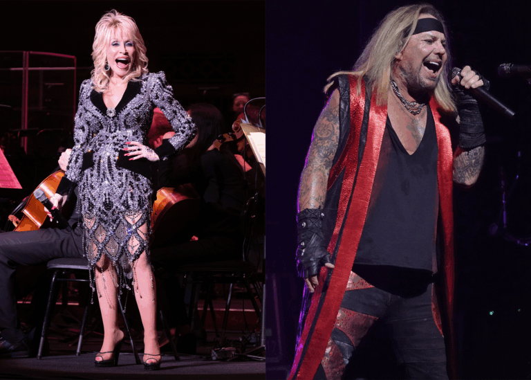 LEFT PHOTO: 'Dolly Parton's Threads: My Songs in Symphony' Tour Opening Night, Nashville, Tennessee, USA - 20 Mar 2025 RIGHT PHOTO: Vince Neil of Motley Crue performs during The World Tour co-headlining with Def Leppard at Hard Rock Live held at the Seminole Hard Rock Hotel and Casino, Hollywood, Florida, USA - 12 Mar 2023