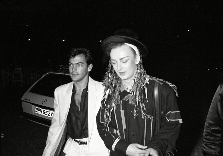 Pop group - Culture Club: Boy George, and Jon Moss (CULTURE CLUB- DRUMMER). Barry Manilow concert at Blenhiem Palace, Woodstock, Oxfordshire, England UK - 30 August 1983