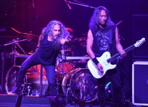 Mark Osegueda and Ted Aguilar of Death Angel perform during The Bay Strikes Back Tour at Revolution Live, Fort Lauderdale Death Angel at Revolution Live, The Bay Strikes Back Tour, Fort Lauderdale, Florida - 19 Sep 2022