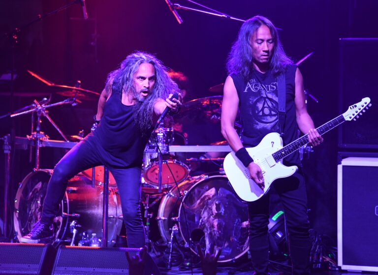 Mark Osegueda and Ted Aguilar of Death Angel perform during The Bay Strikes Back Tour at Revolution Live, Fort Lauderdale Death Angel at Revolution Live, The Bay Strikes Back Tour, Fort Lauderdale, Florida - 19 Sep 2022