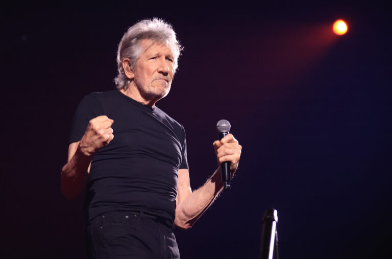 Roger Waters, bassist, songwriter and former member of the rock band Pink Floyd performing on stage in Bologna, April 28, 2023, Italy, during his european tour. Photo Michele Nucci. Music Concert - Roger Waters - Farewell Tour, Bologna, Italy - 28 Apr 2023
