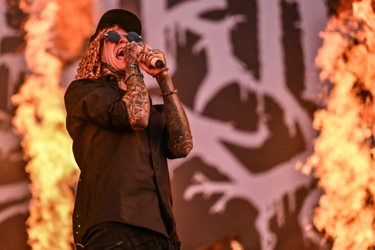 Lorna Shore performing live on stage on Day 4 at Hellfest Open Air in Clisson, France on June, 22, 2025. Hellfest 2025 Day 4, Clisson, France - 22 Jun 2025