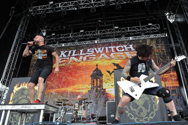 Jesse Leach (L) and Mike D'Antonio with Killswitch Engage perform River City Rockfest in San Antonio, Texas, America - 24 May 2014