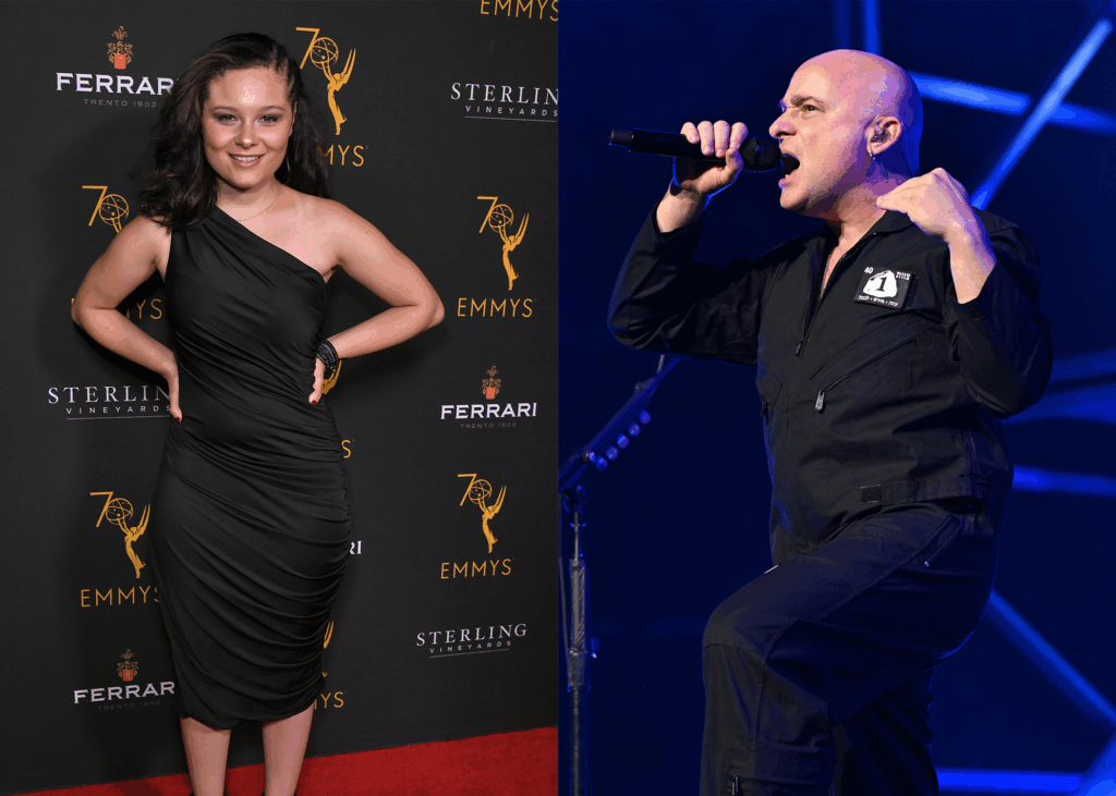 plushdisturbed LEFT PHOTO: Moriah Formica, 70th Emmy Awards Nominees for Outstanding Casting event, Los Angeles, USA - 06 Sep 2018 RIGHT PHOTO: Disturbed in concert during The Sickness 25th Anniversary Tour at The Amerant Bank Arena, Sunrise, Florida, USA - 18 Apr 2025