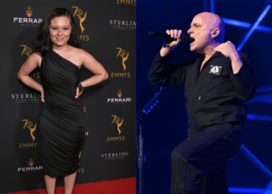 LEFT PHOTO: Moriah Formica, 70th Emmy Awards Nominees for Outstanding Casting event, Los Angeles, USA - 06 Sep 2018 RIGHT PHOTO: Disturbed in concert during The Sickness 25th Anniversary Tour at The Amerant Bank Arena, Sunrise, Florida, USA - 18 Apr 2025