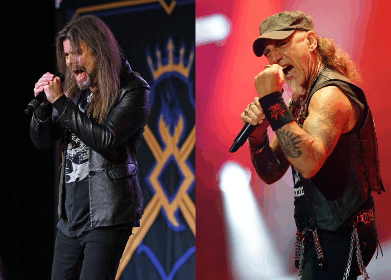 LEFT PHOTO: Todd La Torre of Queensryche performs on Stage 954 at the Dania Beach Casino, Fort Lauderdale, Florida, USA - 15 Mar 2025 RIGHT PHOTO: Singer Mark Tornillo (Accept) at the Wacken Open Air in Wacken./Singer Mark Tornillo (Accept) performing at the Wacken Open Air in Wacken.