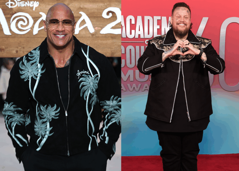 LEFT PHOTO: Dwayne Johnson, 'Moana 2' film premiere, London, UK - 24 Nov 2024 RIGHT PHOTO: Jelly Roll, 60th Academy of Country Music Awards, Arrivals, Frisco, Texas, USA - 08 May 2025