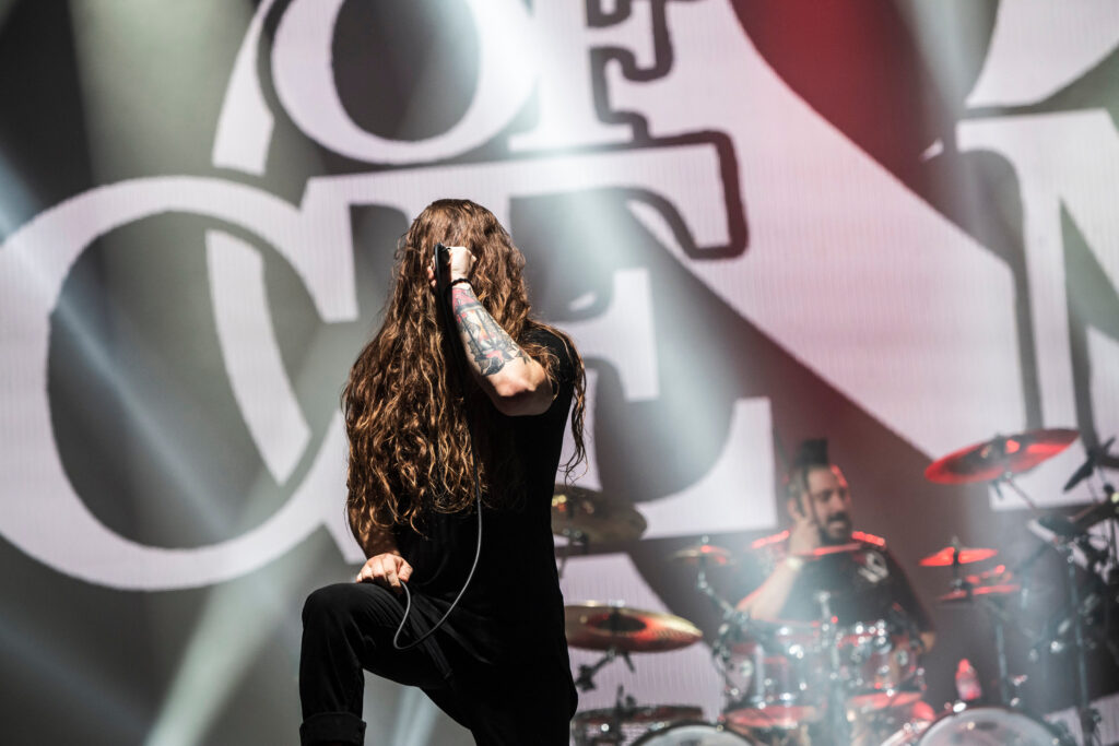 27th Sziget Island Festival, Budapest, Hungary - 07 Aug 2019 (10356450h) Singer Aaron Pauley of the US metalcore band Of Mice & Men performs during their concert at the 27th Sziget (Island) Festival on Shipyard Island, northern Budapest, Hungary, 07 August 2019 (issued on 08 August). This year the festival runs from 07 to 13 August. 27th Sziget Island Festival, Budapest, Hungary - 07 Aug 2019