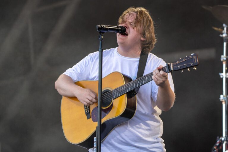 Lewis Capaldi performs at the Pyramid Stage, Glastonbury 2023, day 4 Glastonbury Festival, Day 4, UK - 24 Jun 2023