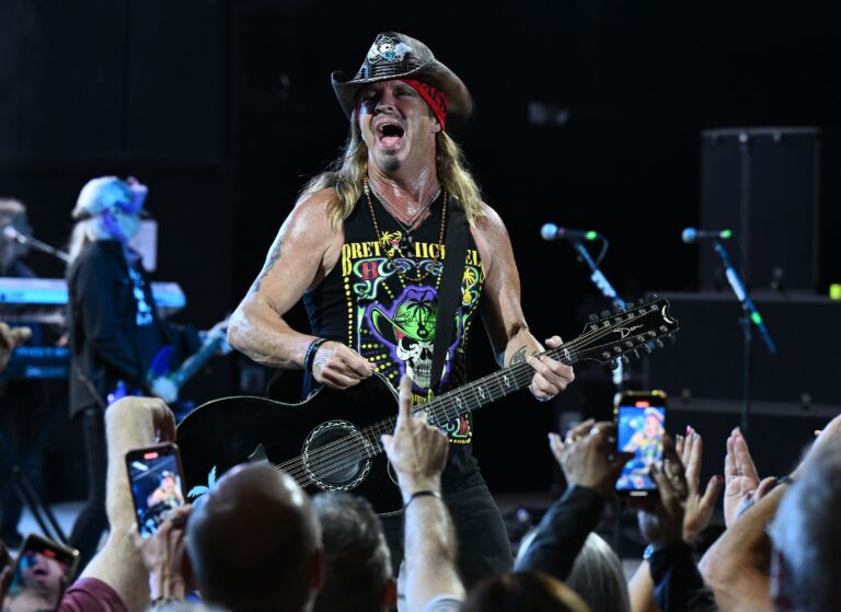 Bret Michaels performs during the Parti-Gras Holiday celebration at The Pompano Beach Amphitheater, Pompano Beach, Florida, USA - 07 Dec 2024 Parti-Gras Holiday celebration at The Pompano Beach Amphitheater, Pompano Beach, Florida, USA - 07 Dec 2024