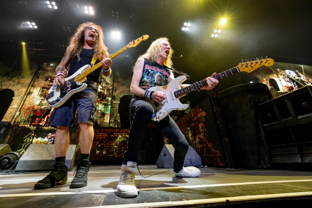Iron Maiden in concert, Glasgow, UK - 30 Jun 2025 Iron Maiden performs live during their Run For Your Lives tour at the OVO Hydro in Glasgow on Monday 30th June 2025 Band Members: Steve Harris Ð bass, backing vocals, keyboards, synthesisers Dave Murray Ð guitars synthesisers Adrian Smith Ð guitars, backing vocals keyboards, synthesisers Bruce Dickinson Ð lead vocals Nicko McBrain Ð drums, percussion Janick Gers Ð guitars Iron Maiden in concert, Glasgow, UK - 30 Jun 2025