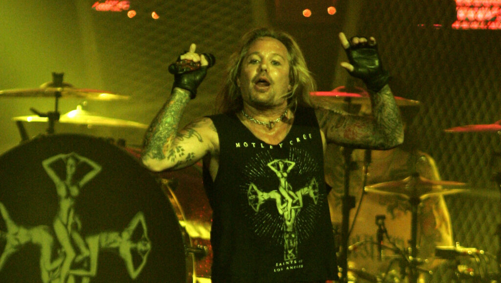 Vince Neil performing with Mötley Crüe in concert