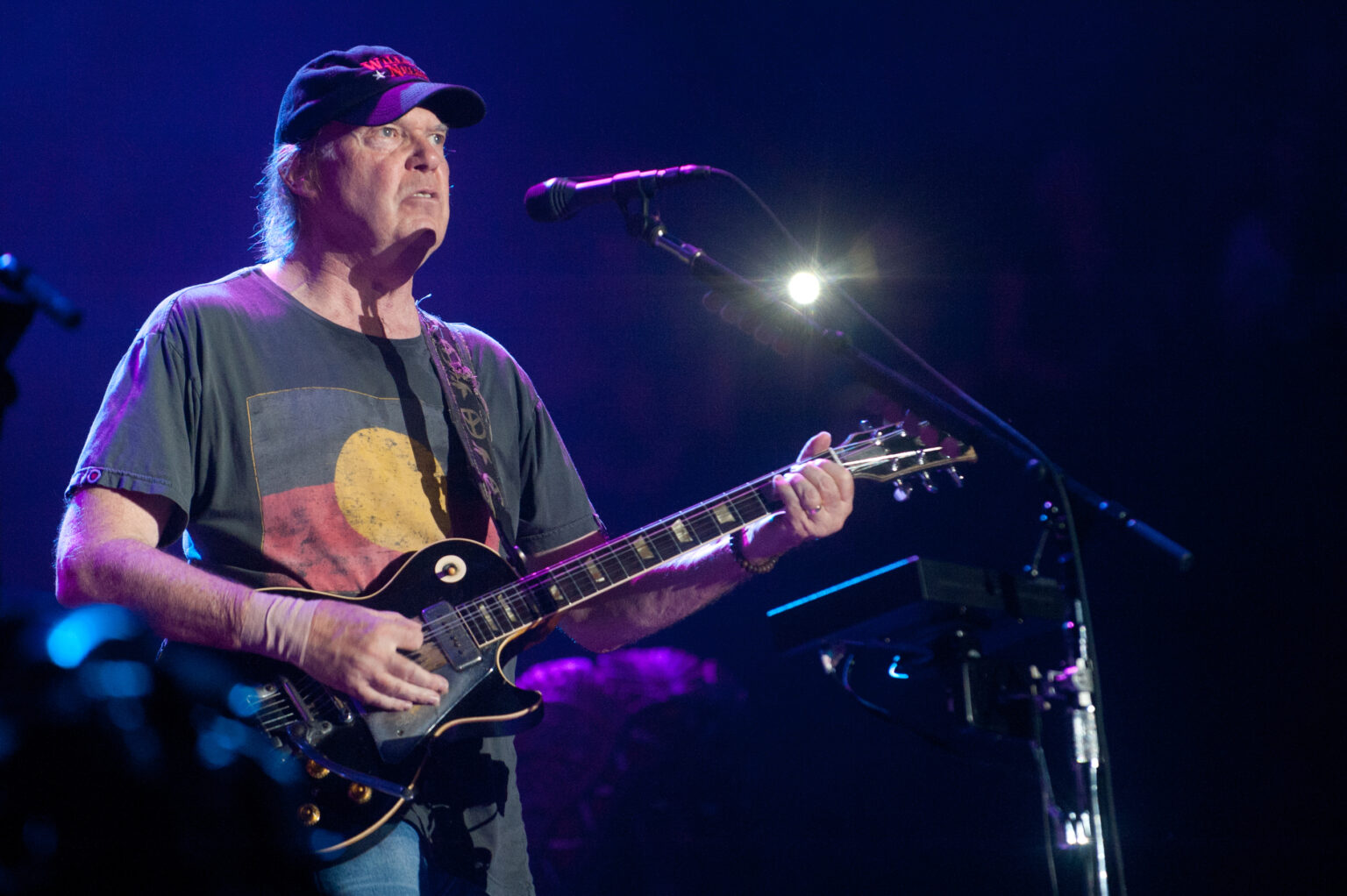 Neil Young performing live with Crazy Horse at Austin City Limits.