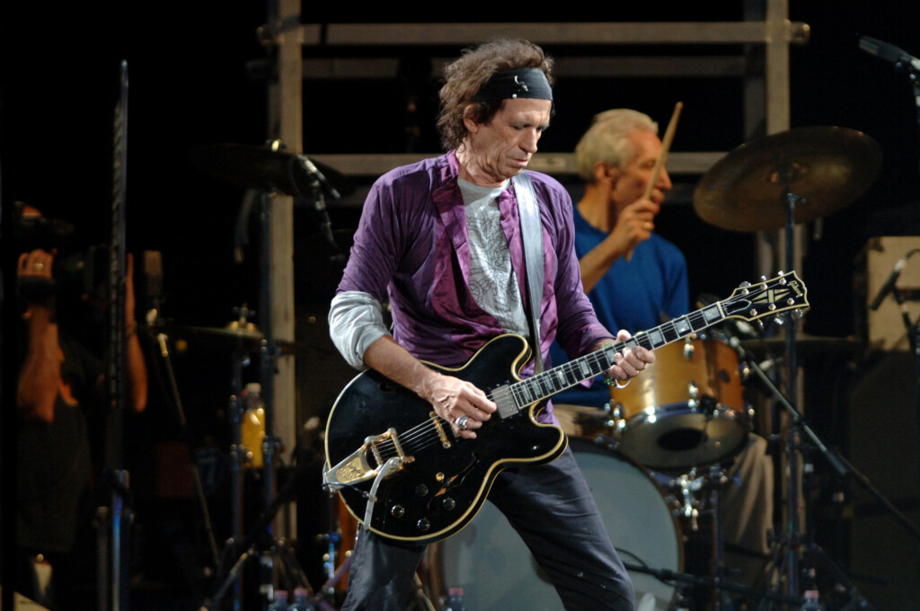 The Rolling Stones , Keith Richards and Charlie Watts during the concert
