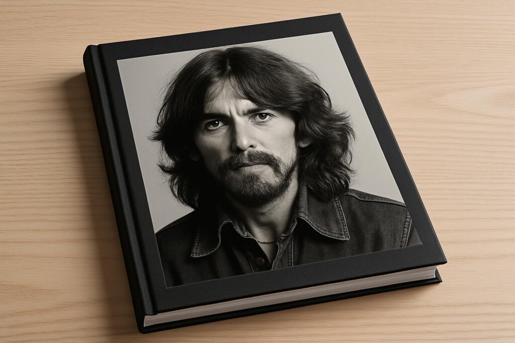 Coffee Table Book with Picture of George Harrison on the Cover - no title or wor