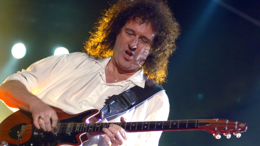 The Queen ,Brian May during the concert